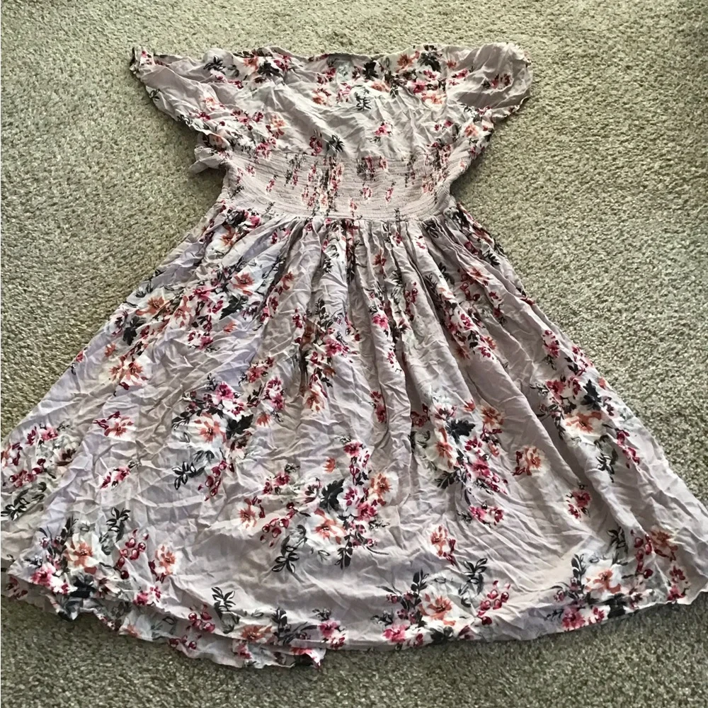Torrid pink Floral smocked dress size00 - Picture 6 of 9